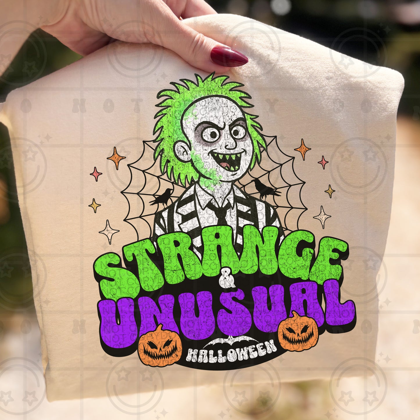 Strange and unusual Halloween Distressed PNG Digital Download