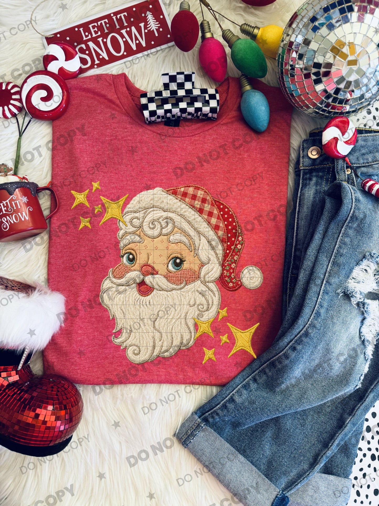 Vintage Santa patchwork PNG design from Homewrecker Design Shop