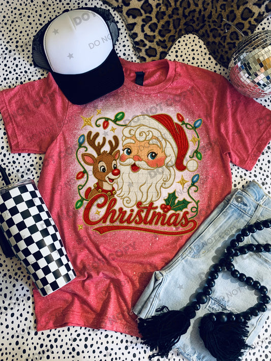 Vintage Santa and Rudolph PNG design from Homewrecker Design Shop